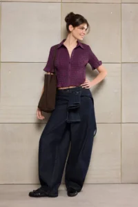 TRENDYOLMİLLA Burgundy-Multicolored Teen Gingham Gipelli Fitted Shirt