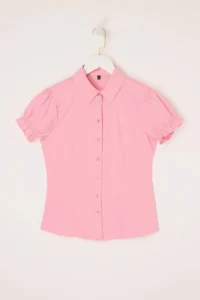 TRENDYOLMİLLA Light Pink Striped Bedene Oturan Shirt