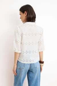 TRENDYOLMİLLA White Fisto Balloon Kollu Shirt - Image 4