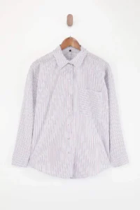 TRENDYOLMİLLA Pink Striped Oversized/Wide Pattern Shirt