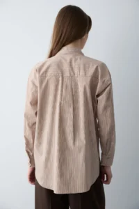 TRENDYOLMİLLA Brown Striped Weaving Shirt - Image 5