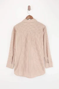 TRENDYOLMİLLA Brown Striped Weaving Shirt - Image 7