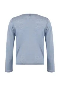 TRENDYOLMİLLA Wardrobe Essentials Blue Crew Neck Thin Knitwear Cardigan - Image 6