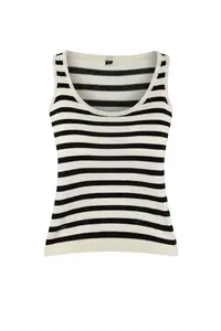 TRENDYOLMİLLA Ecru Striped Crew Neck 2 Sets Blouse-Cardigan Knitwear Cardigan - Image 5