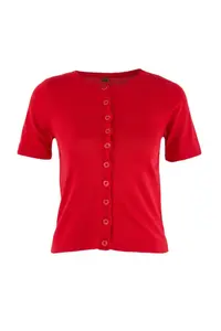 TRENDYOLMİLLA Red Crew Neck 2 Sets Blouse-Cardigan Knitwear Cardigan - Image 7