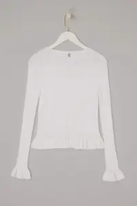 TRENDYOLMİLLA Ecru Crew Neck Skirt Detailed Knitwear Cardigan - Image 6