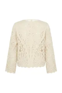 TRENDYOLMİLLA Stone Crochet Detailed Crew Neck Knitwear Cardigan - Image 6