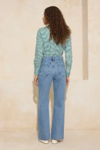TRENDYOLMİLLA Mavi High Waist 100% Cotton Wide Leg Wide Leg jeans - Image 4