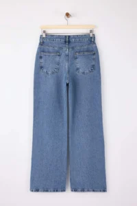TRENDYOLMİLLA Mavi High Waist 100% Cotton Wide Leg Wide Leg jeans - Image 6