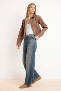 TRENDYOLMİLLA Mavi High Waist 100% Cotton Wide Leg Wide Leg jeans - Image 2