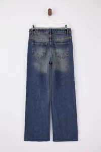TRENDYOLMİLLA Mavi High Waist 100% Cotton Wide Leg Wide Leg jeans - Image 6