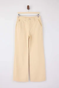 TRENDYOLMİLLA Stone Draped High Waist 100% Cotton Wide Leg jeans - Image 6