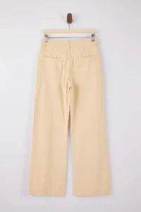 TRENDYOLMİLLA Stone Draped High Waist 100% Cotton Wide Leg jeans - Image 7