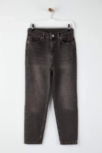 TRENDYOLMİLLA Brown Vintage Washed High Waist Ankle Size 100% Cotton Mom jeans - Image 5