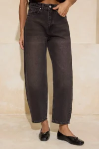 TRENDYOLMİLLA Brown Vintage Wash High Waist 100% Cotton barrel jeans - Image 3
