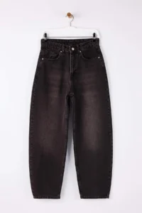 TRENDYOLMİLLA Brown Vintage Wash High Waist 100% Cotton barrel jeans - Image 5