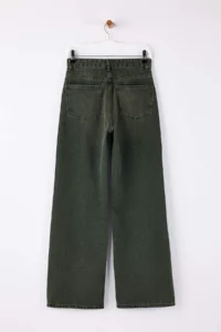 TRENDYOLMİLLA Khaki Vintage Washed High Waist 100% Cotton Wide Leg Wide Leg jeans - Image 6