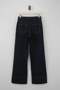 TRENDYOLMİLLA Dark Blue Pocket Detail High Waist Ekstra Flexible Wide Leg jeans - Image 6