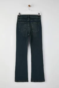 TRENDYOLMİLLA Mavi-Green Soluk Efektli High Waist Middle Flexible Flare jeans - Image 10