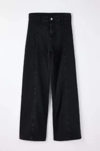 TRENDYOLMİLLA Black High Waist Stitching Detailed Extra Flexible Wide Leg Wide Leg jeans - Image 5