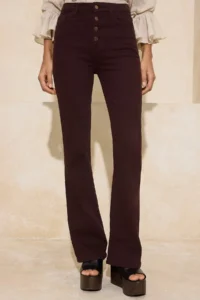 TRENDYOLMİLLA Brown Button Detailed High Waist Middle Flexible Flare flared leg jeans - Image 3