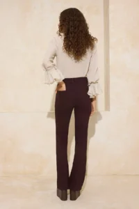 TRENDYOLMİLLA Brown Button Detailed High Waist Middle Flexible Flare flared leg jeans - Image 4