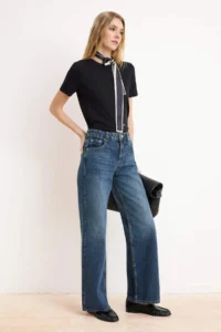 TRENDYOLMİLLA Dark Blue Regular Waist Wide Leg Wide Leg jeans - Image 2