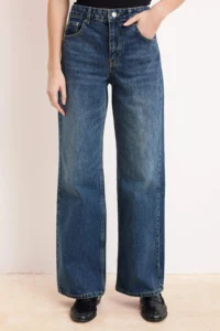 TRENDYOLMİLLA Dark Blue Regular Waist Wide Leg Wide Leg jeans - Image 3