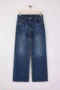 TRENDYOLMİLLA Dark Blue Regular Waist Wide Leg Wide Leg jeans - Image 5