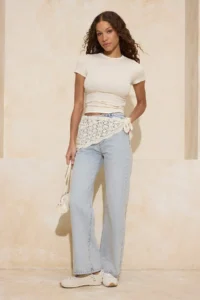 TRENDYOLMİLLA Light Blue High Waist Wide Leg Wide Leg jeans - Image 2
