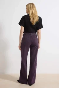 TRENDYOLMİLLA Purple Wash Effect High Waist 100% Cotton LONG Size Wide Leg jeans - Image 4