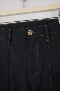 TRENDYOLMİLLA Dark Blue Stitching Detailed High Waist Extra Flexible Wide Leg jeans - Image 6
