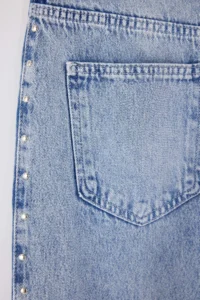 TRENDYOLMİLLA Light Blue Draped Trok Detailed High Waist 100% Cotton Baggy jeans - Image 6