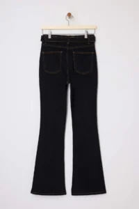 TRENDYOLMİLLA Limited Edition Black Belt Detailed High Waist Middle Flexible Flare LONG Size jeans - Image 6