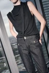 TRENDYOLMİLLA Limited Edition Black High Waist Tam Size 100% Cotton Straight jeans - Image 2