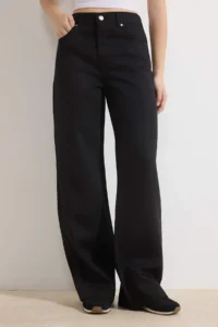 TRENDYOLMİLLA Black  Black Tencel™ High Waist LONG Size Wide Leg jeans - Image 3