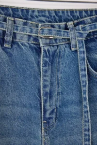 TRENDYOLMİLLA Mavi Arched High Waist Wide Leg Wide Leg 100% Cotton jeans - Image 6