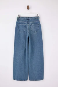 TRENDYOLMİLLA Mavi Arched High Waist Wide Leg Wide Leg 100% Cotton jeans - Image 7
