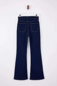 TRENDYOLMİLLA Dark Blue High Waist Flare Soft Extra Stretch Knitting Jeans - Image 7