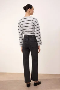 TRENDYOLMİLLA TRENDYOLMiLLA Wardrope Essentials Black High Waist Less Flexible Straight Plain Cut jeans - Image 4
