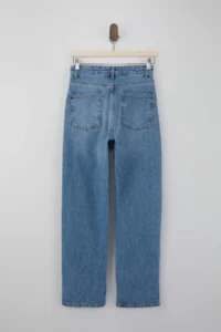 TRENDYOLMİLLA Mavi High Waist Less Flexible Straight Plain Cut jeans - Image 6