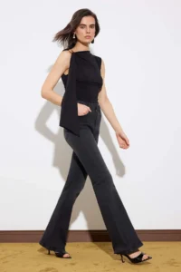 TRENDYOLMİLLA Limited Edition Black Shaping High Waist Ekstra Flexible Flare LONG Size jeans - Image 2