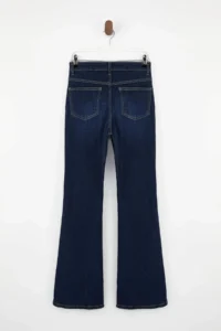 TRENDYOLMİLLA Limited Edition Dark Blue Shaping High Waist Ekstra Flexible Flare LONG Size jeans - Image 6