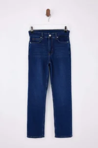 TRENDYOLMİLLA Dark Blue High Waist Straight Soft Extra Stretch Knitting Jeans - Image 6