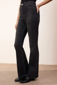 TRENDYOLMİLLA TRENDYOLMiLLA Wardrope Essentials Black Draped High Waist Middle Flexible Flare jeans - Image 7