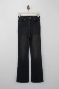 TRENDYOLMİLLA TRENDYOLMiLLA Wardrope Essentials Black Draped High Waist Middle Flexible Flare jeans - Image 9