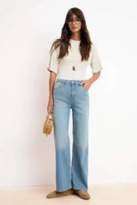 TRENDYOLMİLLA Mavi High Waist Middle Flexible Wide Leg Wide Leg jeans - Image 2