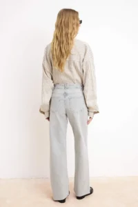 TRENDYOLMİLLA Gray Regular Waist Less Flexible Wide Leg LONG Size jeans - Image 4