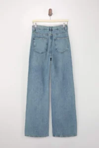 TRENDYOLMİLLA TRENDYOLMiLLA Wardrope Essentials Blue Draped High Waist 100% Cotton Wide Leg jeans - Image 6