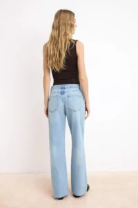 TRENDYOLMİLLA Mavi High Waist 100% Cotton Wide Leg Wide Leg jeans - Image 4